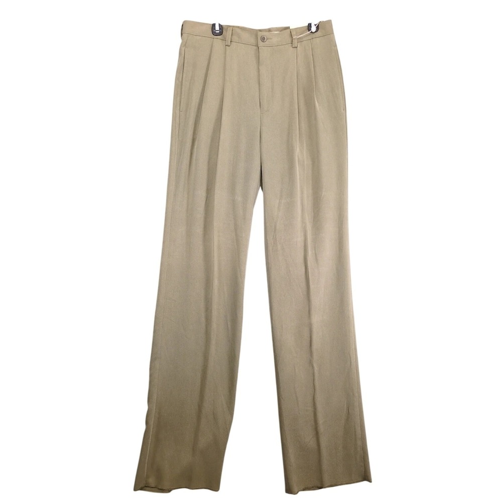 NWT Joseph Abboud Tan Dress Pants Men's 33 Tailor Ready Unfinished Hem Pleated